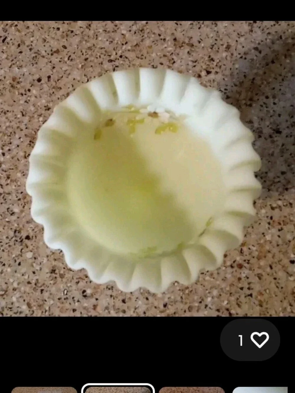Vintage Fenton Satin Custard Glass Compote RARE Candy Dish Daisy Ruffled Signed